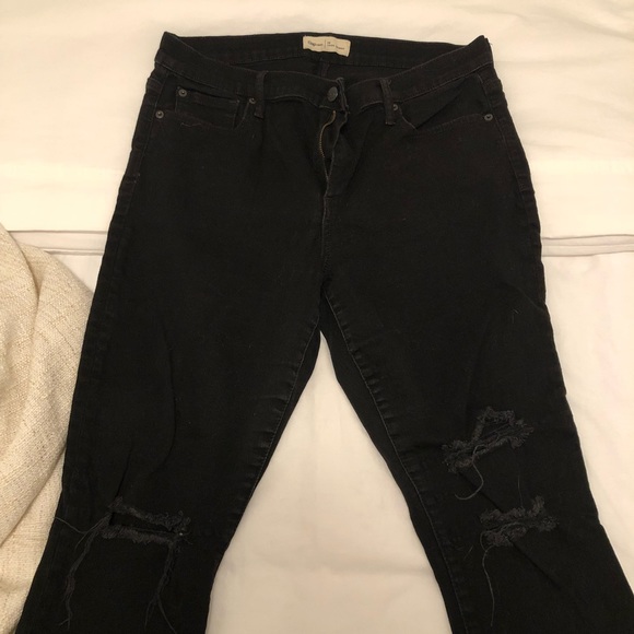 gap black ripped jeans